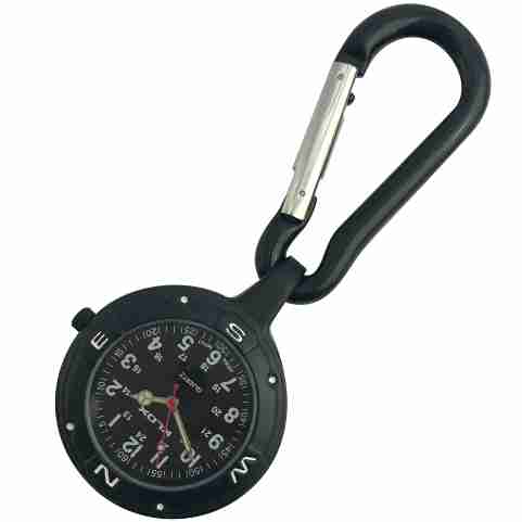Health Care Belt FOB Watch - Matte Black Carabiner/Black Dial